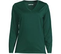 Lands' End Women's Supima Long Sleeved V-neck T-shirt in Dark Green | Size: 20 lands end Dark Green 20