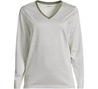 Lands' End Women's Supima Long Sleeved V-neck T-shirt in Light Green | Size: 16-18 lands end Light Green 16-18