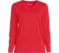 Lands' End Women's Supima Long Sleeved V-neck T-shirt in Red | Size: 8 lands end Red 8