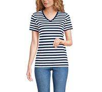 Lands' End Women's Supima Short Sleeve V-Neck T-Shirt - Blue - XL