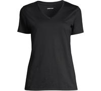 Lands' End Women's Supima Short Sleeve V-Neck T-Shirt Black XL