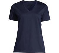 Land’s End - Women’s Supima Short Sleeve V-Neck Blue T-Shirt - Size M - 100% Supima Cotton Jersey - Easy Care - Relaxed Fit - Ladies Tops, Women's Clothing