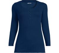 Lands' End Women's Three-Quarter Sleeve Henley Top in Navy | Size: 16-18 lands end Navy 16-18