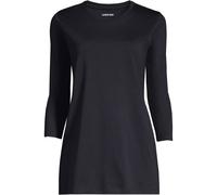 Lands' End Women's Three-Quarter Sleeve Supima Cotton Tunic in Black | Size: 16-18 lands end Black 16-18