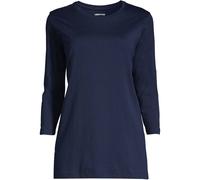 Lands' End Women's Three-Quarter Sleeve Supima Cotton Tunic in Dark Navy | Size: 16-18 lands end Dark Navy 16-18