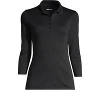 Lands' End Women's Three-Quarter Sleeve Supima Polo Shirt in Black | Size: 16-18 lands end Black 16-18