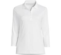 Lands' End Women's Three-Quarter Sleeve Supima Polo Shirt in White | Size: Large lands end White L