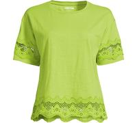 Lands' End Women's Trimmed Pure Slub Cotton Top in Green | Size: 20 lands end Green 20