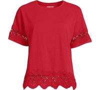 Lands' End Women's Trimmed Pure Slub Cotton Top in Red | Size: 16-18 lands end Red 16-18