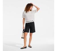 Lands' End Women's Trimmed Pure Slub Cotton Top | Size: 14-16 lands end Multicolor 14-16