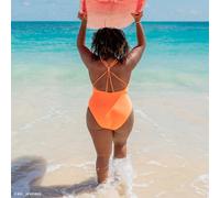 Lands' End Women's Tugless Quick Dry High Leg Strappy Back Swimsuit in Green | Size: 20 lands end Green 20