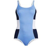 Lands' End Women's Tugless Scoop Neck Colourblock Swimsuit in Light Blue | Size: 12 lands end Light Blue 12