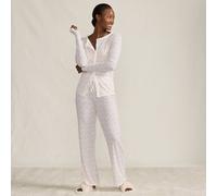 Lands' End Women's Waffle Floral Print Pyjama Set in Ivory | Size: 16-18 lands end Ivory 16-18