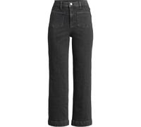 Lands' End Women's Wide Leg Cropped Patch Pocket Jeans, High Waisted in Black | Size: 14-16 lands end Black 14-16
