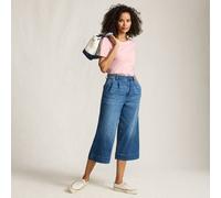 Lands' End Women's Wide Leg Denim Culotte Jeans, Mid Rise in Indigo | Size: 14 lands end Indigo 14