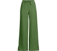 Lands' End Women's Wide Leg Pull-on Crinkle Trousers in Green | Size: 16 lands end Green 16