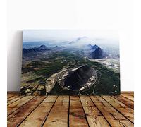 Landscape Afghanistan Aerial View Mountains Canvas Print | Gallery Wrapped 30mm Frame Wall Art | 24x16 inches | Ready to Hang | Modern Landscape Picture | Living Room Bedroom Lounge Office