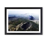 Landscape Afghanistan Aerial View Mountains Framed Print | A2 Oak Framed Wall Art | Ready to Hang | Modern Landscape Picture | Living Room Bedroom Lounge Office