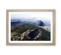 Landscape Afghanistan Aerial View Mountains Framed Print | A2 Oak Framed Wall Art | Ready to Hang | Modern Landscape Picture | Living Room Bedroom Lounge Office