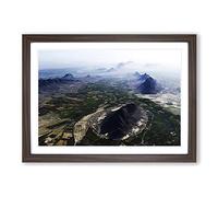 Landscape Afghanistan Aerial View Mountains Framed Print | A2 Walnut Framed Wall Art | Ready to Hang | Modern Landscape Picture | Living Room Bedroom Lounge Office