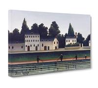 Landscape And Four Fisherman By Henri Rousseau Canvas Print | Gallery Wrapped 30mm Frame Wall Art | 20x14 inches | Ready to Hang | Classic Landscape Picture | Living Room Bedroom Lounge Office
