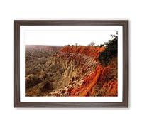 Landscape Angola Mountains Modern Framed Wall Art Print, Ready to Hang Picture for Living Room Bedroom Home Office Décor, Walnut A4 (34 x 25 cm)