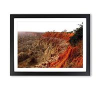 Landscape Angola Mountains Modern Framed Wall Art Print, Ready to Hang Picture for Living Room Bedroom Home Office Décor, Black A4 (34 x 25 cm)