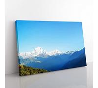 Landscape Annapurna Mountains Nepal Modern Canvas Wall Art Print Ready to Hang, Framed Picture for Living Room Bedroom Home Office Décor, 76x50 cm (30x20 Inch)