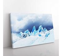 Landscape Arctic Glacier No.2 Modern Canvas Wall Art Print Ready to Hang, Framed Picture for Living Room Bedroom Home Office Décor, 60x40 cm (24x16 Inch)
