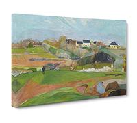 Landscape At Le Pouldu By Paul Gauguin Canvas Print | Gallery Wrapped 30mm Frame Wall Art | 24x16 inches | Ready to Hang | Impressionist Landscape Picture | Living Room Bedroom Lounge Office