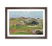 Landscape At Le Pouldu By Paul Gauguin Classic Painting Framed Print | A3 Walnut Framed Wall Art | Ready to Hang | Classic Historical Picture | Living Room Bedroom Lounge Office