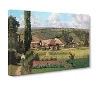 Landscape At Les Patis By Camille Pissarro Canvas Print | Gallery Wrapped 30mm Frame Wall Art | 20x14 inches | Ready to Hang | Impressionist Landscape Picture | Living Room Bedroom Lounge Office