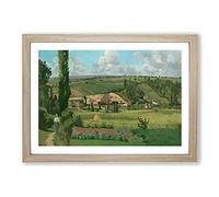Landscape at Les Patis by Camille Pissarro Framed Print | A2 Oak Framed Wall Art | Ready to Hang | Modern Nature Picture | Living Room Bedroom Lounge Office