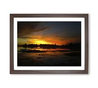 Landscape Bangladesh Sunset No.1 Modern Framed Print | A2 Walnut Framed Wall Art | Ready to Hang | Modern Landscape Picture | Living Room Bedroom Lounge Office