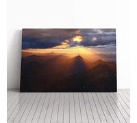 Landscape Bavaria Mountains Zugspitze Canvas Print | Gallery Wrapped 30mm Frame Wall Art | 30x20 inches | Ready to Hang | Modern Landscape Picture | Living Room Bedroom Lounge Office