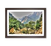 Landscape Beijing China Forest & Moutains Framed Print | A2 Walnut Framed Wall Art | Ready to Hang | Modern Landscape Picture | Living Room Bedroom Lounge Office