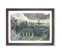 Landscape By Paul Nash Classic Painting Framed Print | A2 Walnut Framed Wall Art | Ready to Hang | Classic Historical Picture | Living Room Bedroom Lounge Office