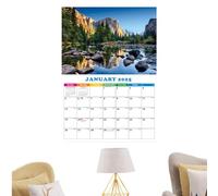 Landscape Calendar 2025 - Thick Landscape Photo Calendar 12 Months from January 2025 | Until December 2025 - Monthly Calendar in Landscape Format for Kitchen