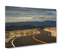 Landscape California Highway Open Road No.3 Canvas Print | Gallery Wrapped 30mm Frame Wall Art | 24x16 inches | Ready to Hang | Modern Landscape Picture | Living Room Bedroom Lounge Office