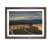 Landscape California Highway Open Road No.3 Modern Framed Print | A2 Walnut Framed Wall Art | Ready to Hang | Modern Nature Picture | Living Room Bedroom Lounge Office