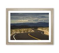 Landscape California Highway Open Road No.3 Modern Framed Print | A3 Oak Framed Wall Art | Ready to Hang | Modern Nature Picture | Living Room Bedroom Lounge Office