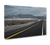Landscape California Mountain Open Road No.2 Canvas Print | Gallery Wrapped 30mm Frame Wall Art | 24x16 inches | Ready to Hang | Modern Landscape Picture | Living Room Bedroom Lounge Office