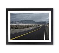 Landscape California Mountain Open Road No.2 Modern Framed Print | A3 Black Framed Wall Art | Ready to Hang | Modern Landscape Picture | Living Room Bedroom Lounge Office