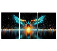 Landscape Canvas Wall Art 3 Piece for Bathroom and Room Decor, Waterproof Wall Art with Frame and Hanging Hooks, Living Room, Bedroom, Hallway Decor, Ready To Hang, Angel 12x16 inch/30x40cm,-f1258b