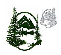 Landscape Christmas Tree Metal Die Cuts,Merry Christmas Tree Mountain Cutting Dies Cut Stencils DIY Scrapbooking Decorative Embossing Paper Scrapbooking Card Making