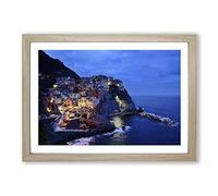 Landscape Cinque Terre Italy (2) Framed Print | A2 Oak Framed Wall Art | Ready to Hang | Modern Nature Picture | Living Room Bedroom Lounge Office