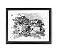Landscape Cinque Terre Italy Vol.1 V4 Modern Framed Print | A2 Black Framed Wall Art | Ready to Hang | Modern Nature Picture | Living Room Bedroom Lounge Office