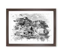 Landscape Cinque Terre Italy Vol.1 V4 Modern Framed Print | A3 Walnut Framed Wall Art | Ready to Hang | Modern Nature Picture | Living Room Bedroom Lounge Office