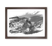 Landscape Cinque Terre Italy Vol.2 V1 Modern Framed Print | A2 Walnut Framed Wall Art | Ready to Hang | Modern Nature Picture | Living Room Bedroom Lounge Office
