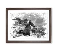 Landscape Cinque Terre Italy Vol.2 V4 Modern Framed Print | A4 Walnut Framed Wall Art | Ready to Hang | Modern Nature Picture | Living Room Bedroom Lounge Office